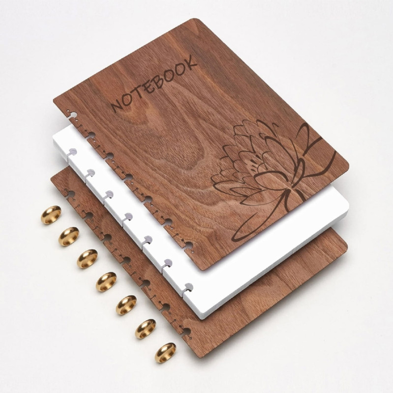 Laser Cut Wooden Blank Notebook Cover