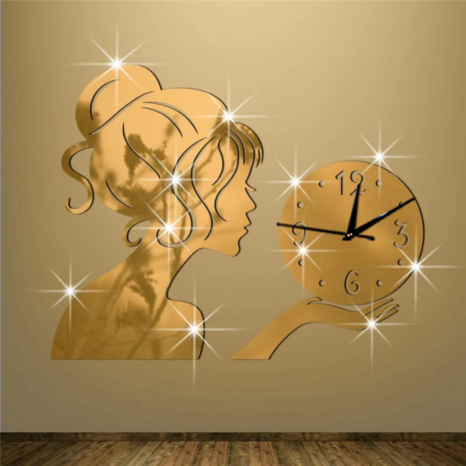 Laser Cut Fashion Girl Wall Clock