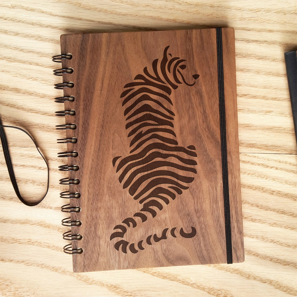 Laser Cut Engrave Tiger Book Cover