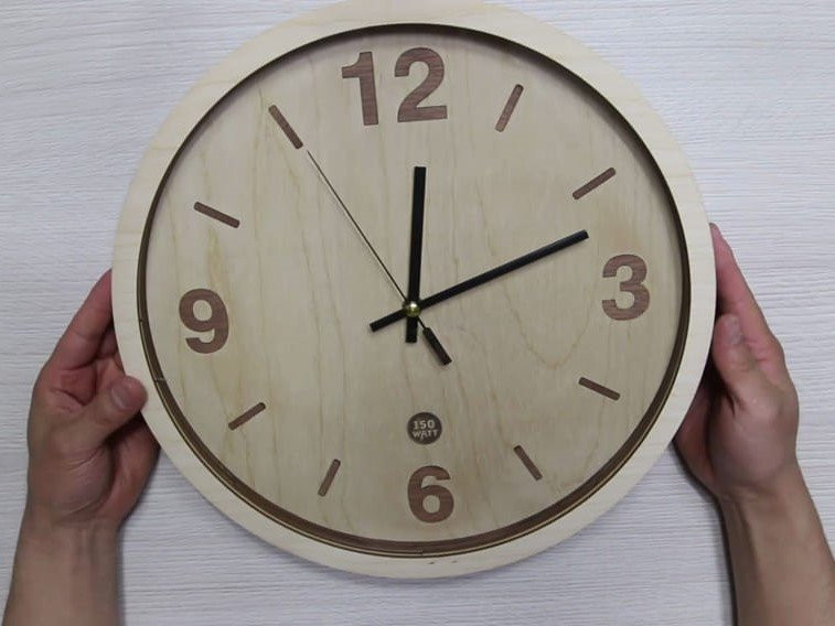 Laser Cut Wooden Wall Clock