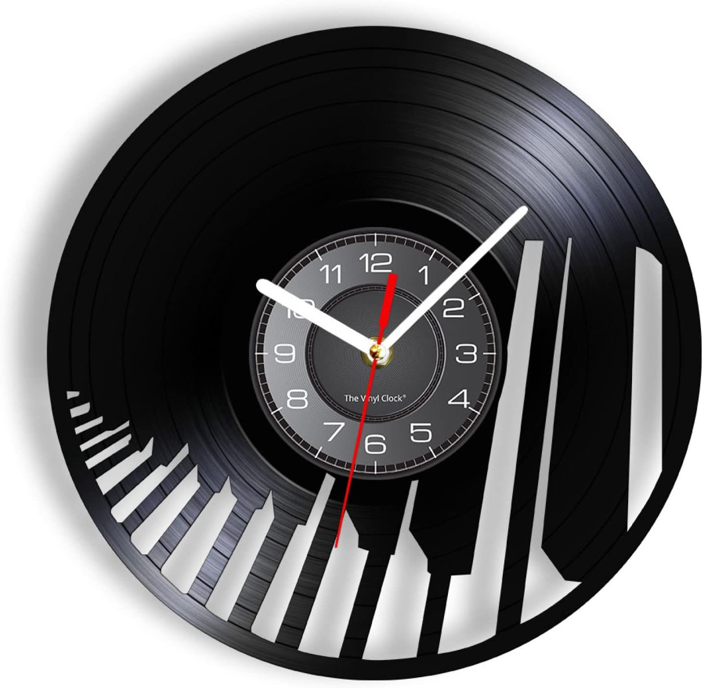 Laser Cut Piano Keyboard Vinyl Record Wall Clock