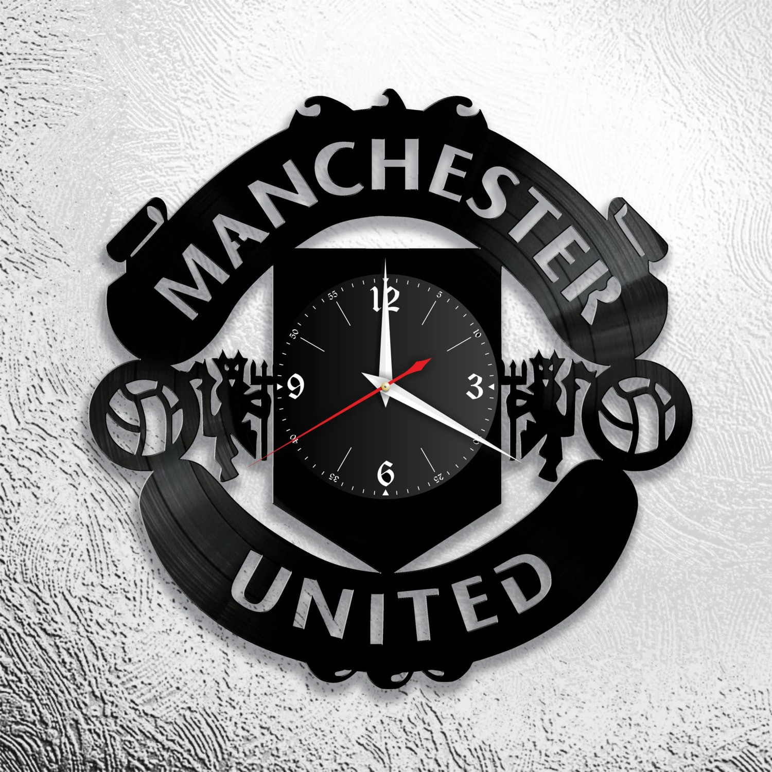 Laser Cut Manchester United Vinyl Wall Clock