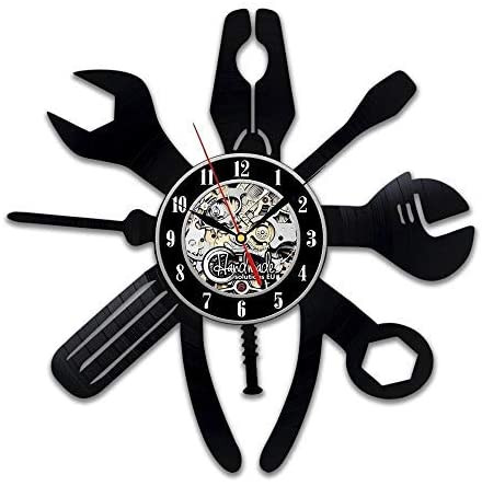 Laser Cut Repair Tools Wrench Pliers Vinyl Record Wall Clock