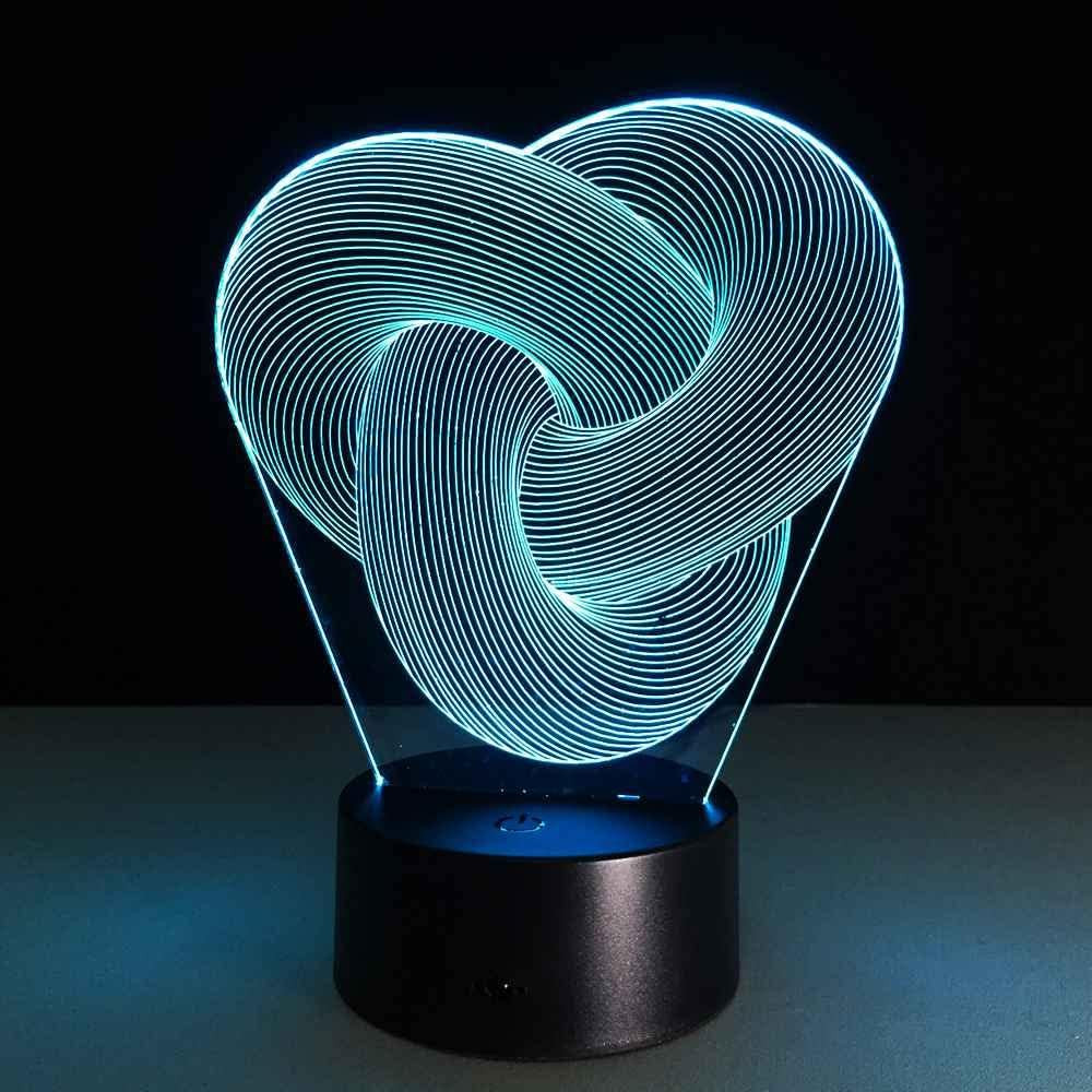 Laser Cut Abstract Knot Optical Illusion 3D Lamp