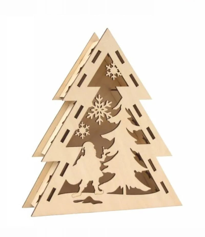 Laser Cut Santa Claus Christmas Tree Box