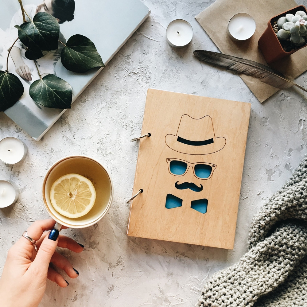 Laser Cut Gentleman Notebook Cover