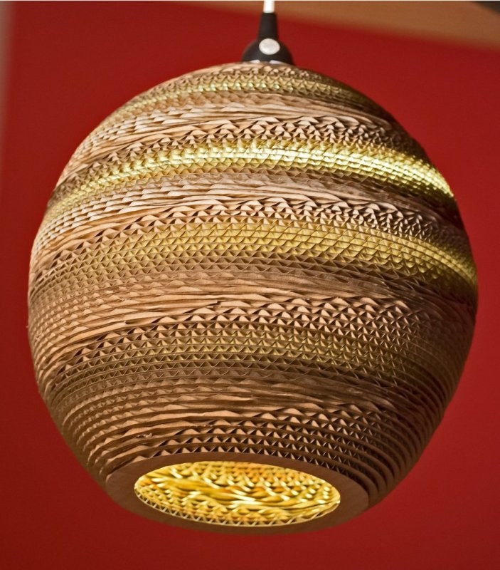 Laser Cut Spherical Cardboard Lamp