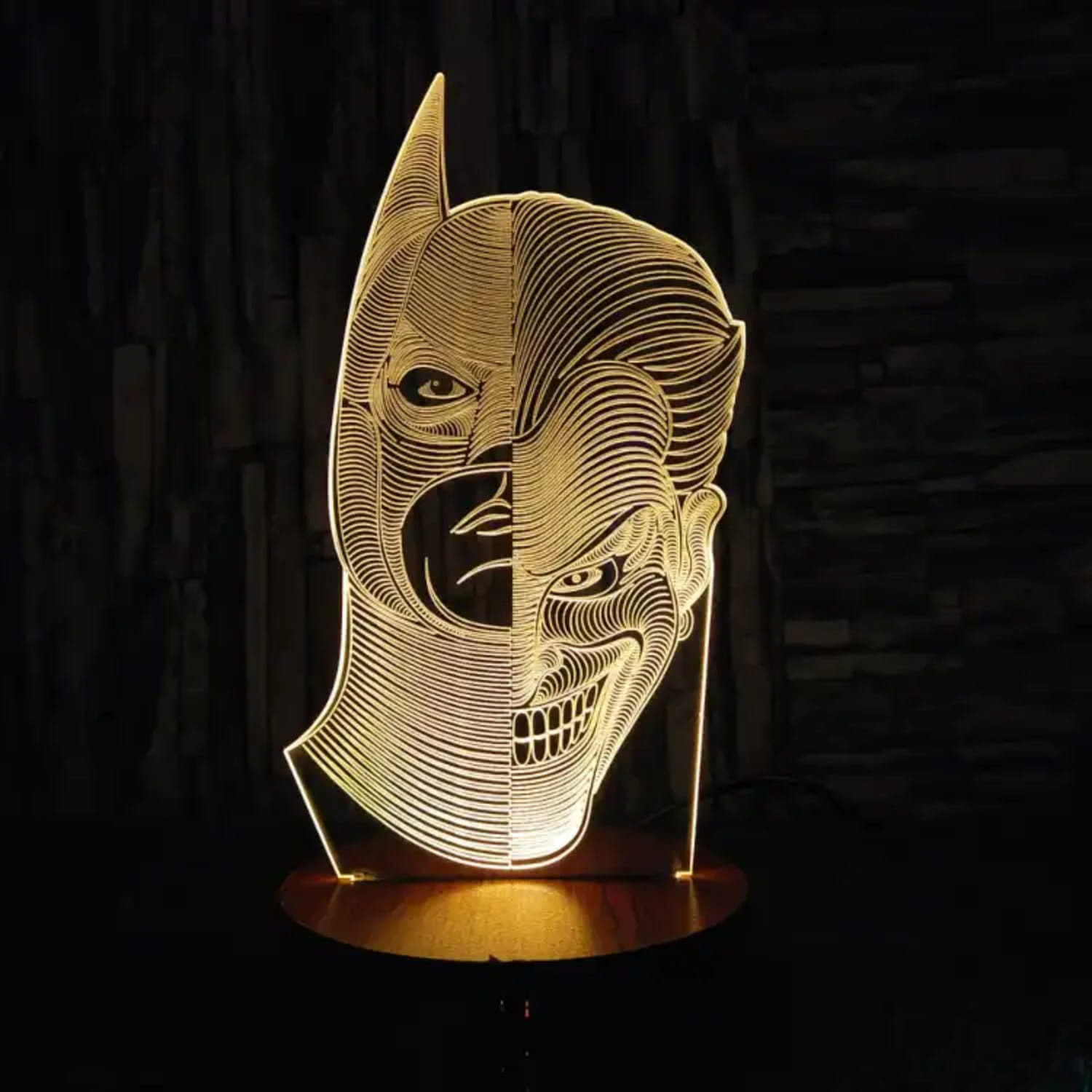 Laser Cut Batman Joker Acrylic 3D Illusion Lamp