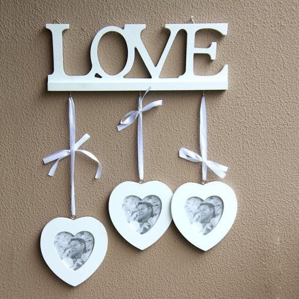 Laser Cut Love Heart Wall Hanging Photo Frames Set