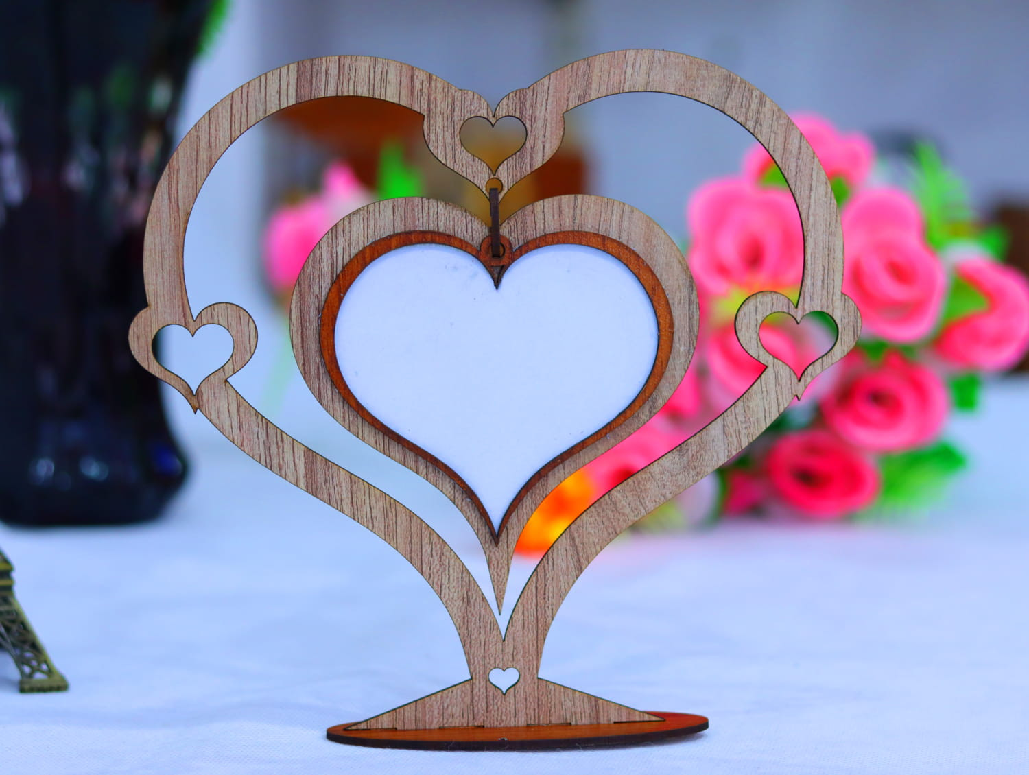 Laser Cut Wooden Heart Frame