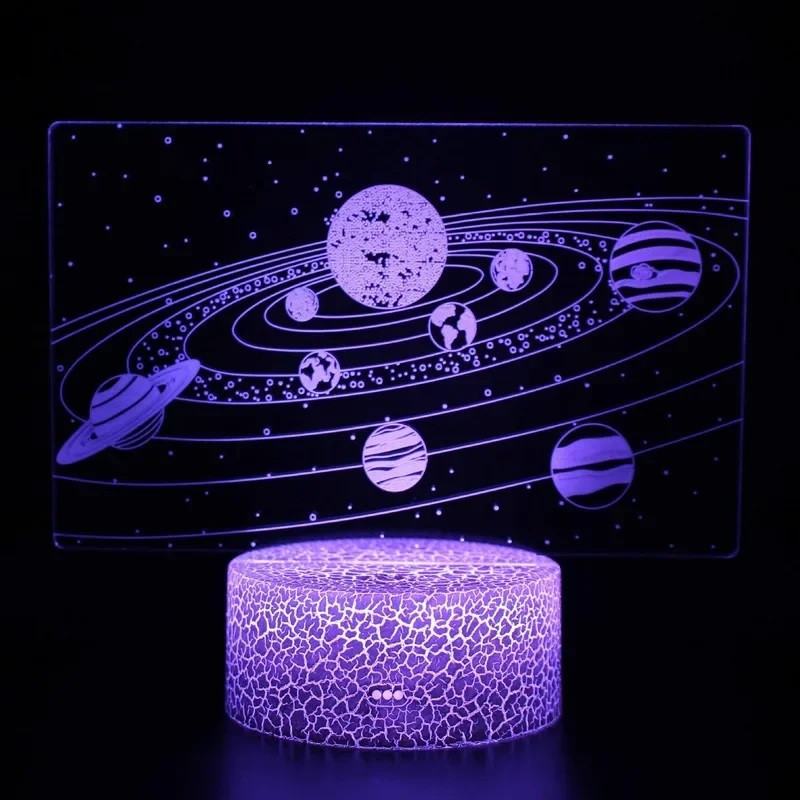 Laser Cut Solar System 3D Optical Illusion Lamp