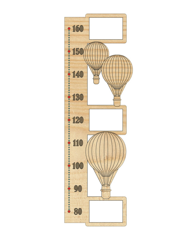 Laser Cut Personalized Children's Growth Chart With Picture Frames Kids Height Chart Stadiometer