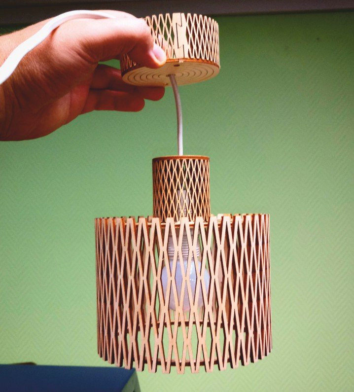 Laser Cut Wooden Hanging Lamp